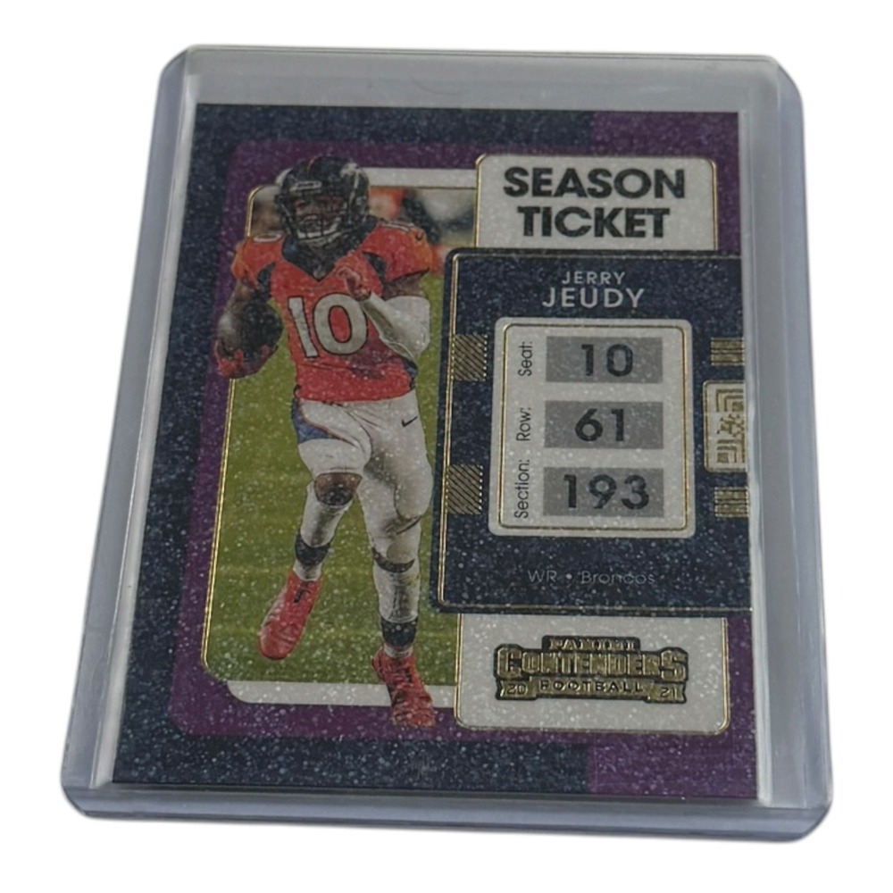 2021 Panini Contenders Jerry Jeudy Season Ticket Purple Shimmer Broncos No. 29